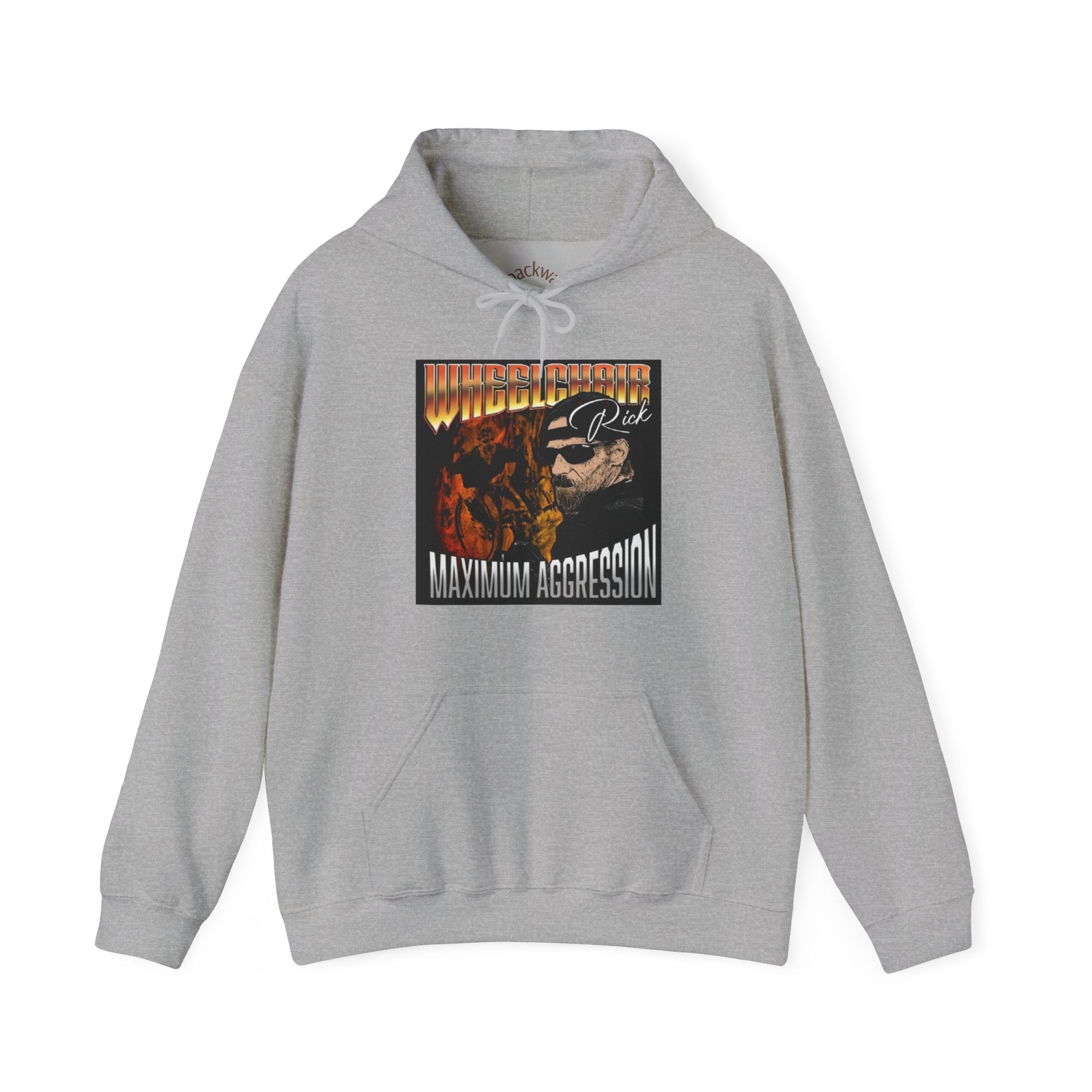 "Maximum Aggression" Hoodie sports sweater with pocket. This print is the original "Maximum Aggression" image.