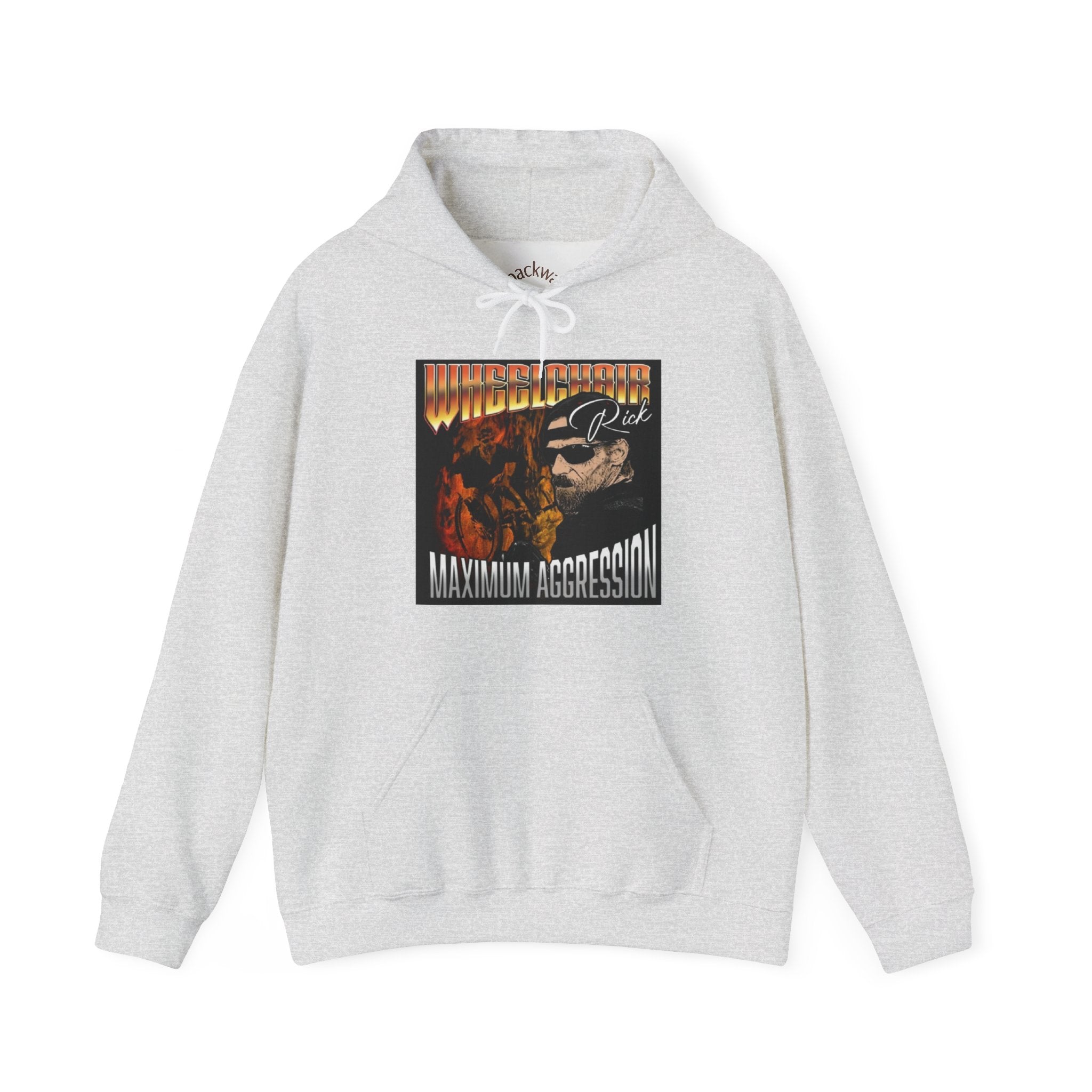 "Maximum Aggression" Hoodie sports sweater with pocket. This print is the original "Maximum Aggression" image.