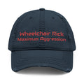 Wheelchair Rick  Embroidered   Maximum Aggression  " Hat backwards for safety"  baseball hat..