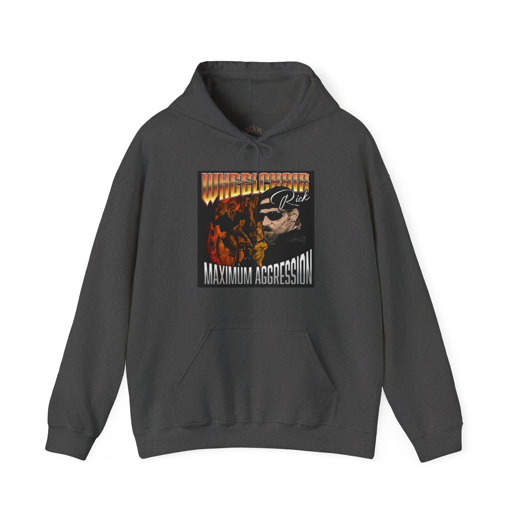 "Maximum Aggression" Hoodie sports sweater with pocket. This print is the original "Maximum Aggression" image.